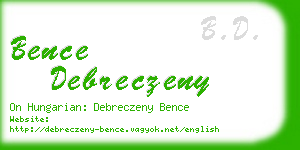 bence debreczeny business card